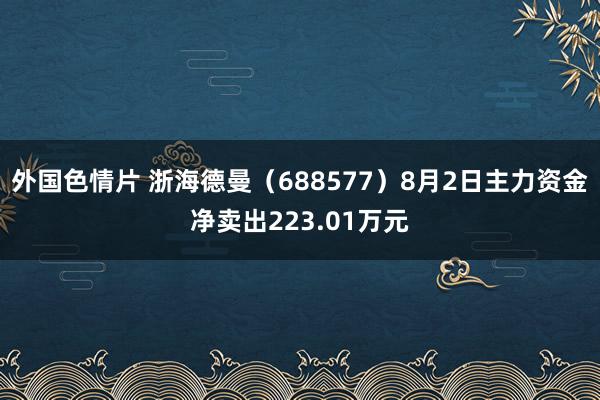 外国色情片 浙海德曼（688577）8月2日主力资金净卖出223.01万元