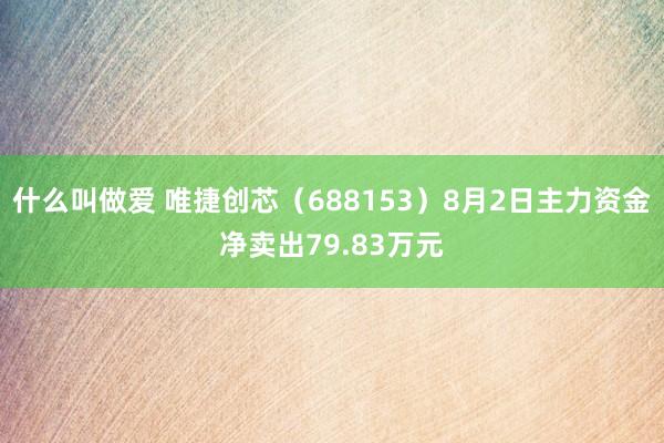 什么叫做爱 唯捷创芯（688153）8月2日主力资金净卖出79.83万元