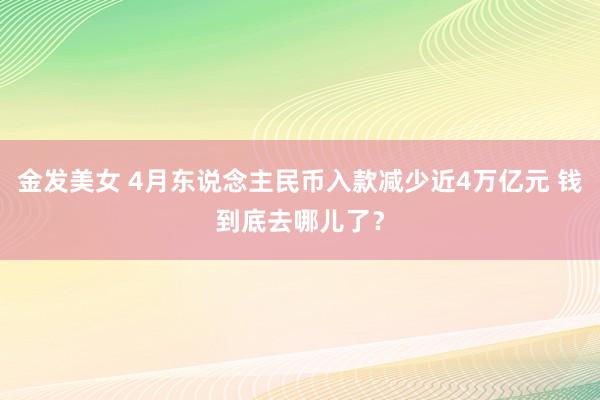 金发美女 4月东说念主民币入款减少近4万亿元 钱到底去哪儿了？