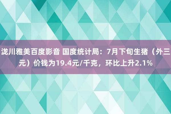 泷川雅美百度影音 国度统计局：7月下旬生猪（外三元）价钱为19.4元/千克，环比上升2.1%