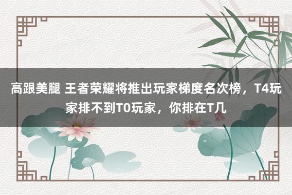 高跟美腿 王者荣耀将推出玩家梯度名次榜，T4玩家排不到T0玩家，你排在T几