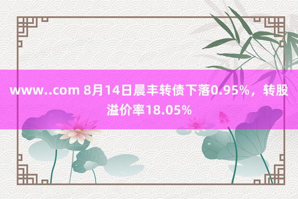 www..com 8月14日晨丰转债下落0.95%，转股溢价率18.05%