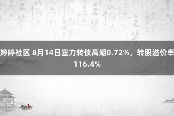 婷婷社区 8月14日塞力转债高潮0.72%，转股溢价率116.4%