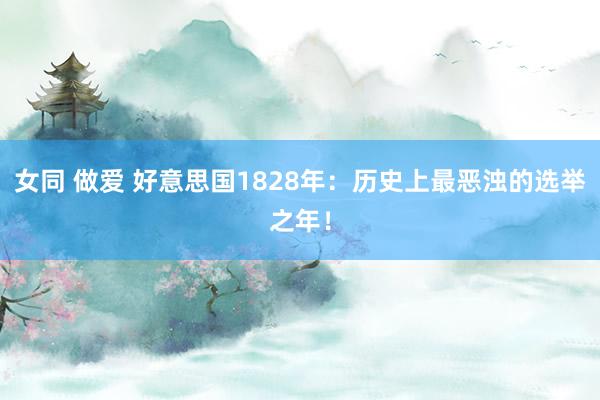 女同 做爱 好意思国1828年：历史上最恶浊的选举之年！