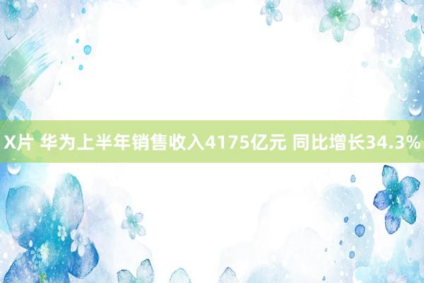 X片 华为上半年销售收入4175亿元 同比增长34.3%