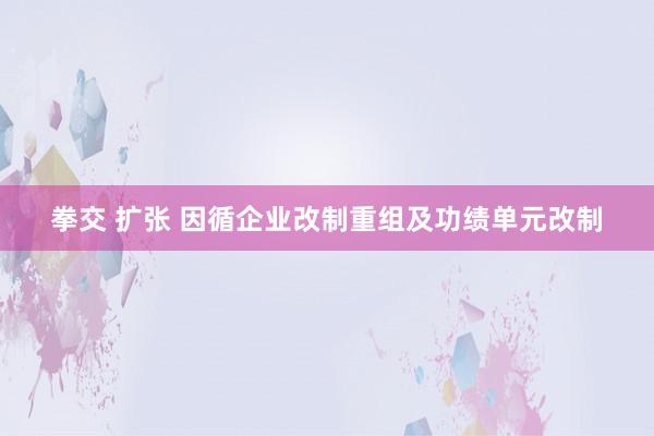 拳交 扩张 因循企业改制重组及功绩单元改制