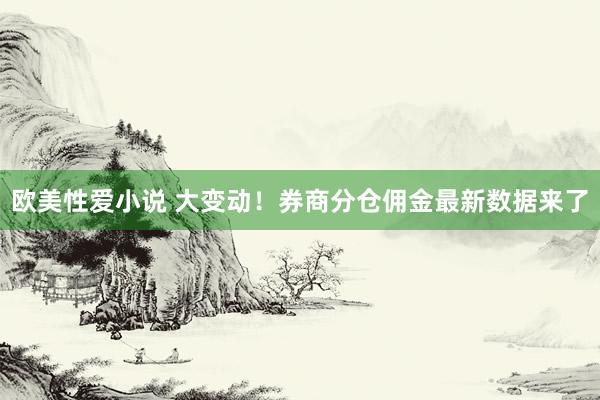 欧美性爱小说 大变动！券商分仓佣金最新数据来了