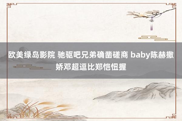 欧美绿岛影院 驰驱吧兄弟确凿磋商 baby陈赫撒娇邓超逗比郑恺忸握