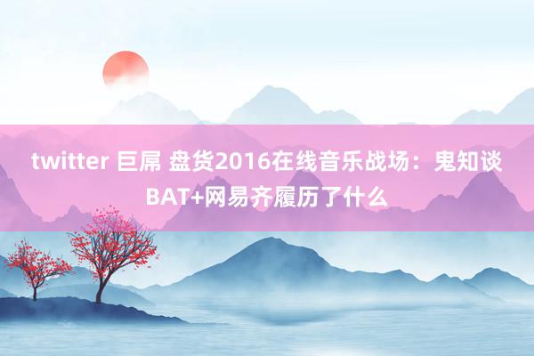 twitter 巨屌 盘货2016在线音乐战场：鬼知谈BAT+网易齐履历了什么