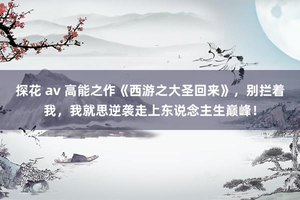 探花 av 高能之作《西游之大圣回来》，别拦着我，我就思逆袭走上东说念主生巅峰！
