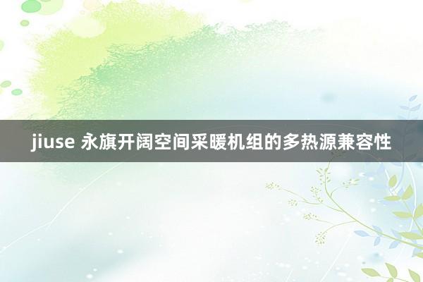 jiuse 永旗开阔空间采暖机组的多热源兼容性