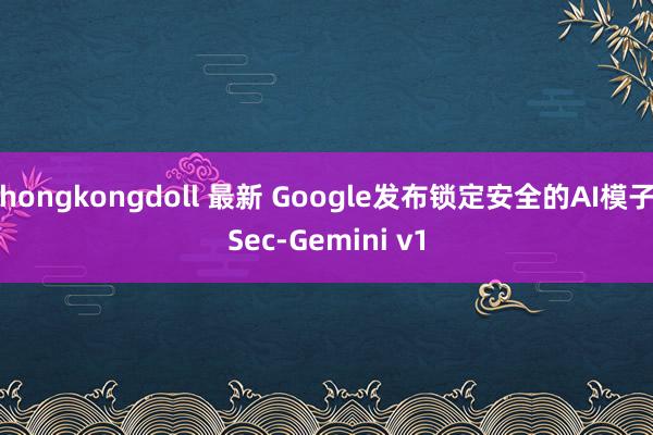 hongkongdoll 最新 Google发布锁定安全的AI模子Sec-Gemini v1