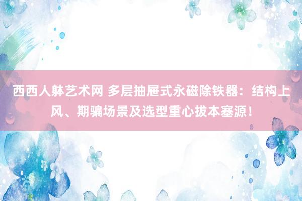 西西人躰艺术网 多层抽屉式永磁除铁器：结构上风、期骗场景及选型重心拔本塞源！