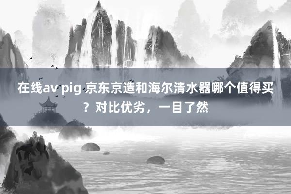 在线av pig 京东京造和海尔清水器哪个值得买？对比优劣，一目了然