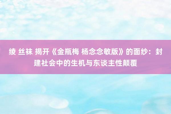 绫 丝袜 揭开《金瓶梅 杨念念敏版》的面纱：封建社会中的生机与东谈主性颠覆