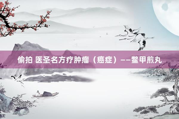 偷拍 医圣名方疗肿瘤（癌症）——鳖甲煎丸