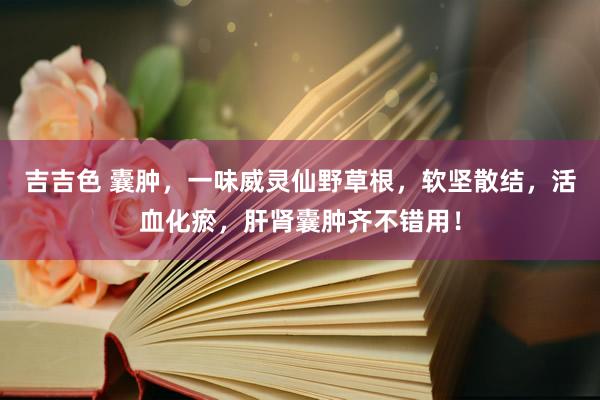 吉吉色 囊肿，一味威灵仙野草根，软坚散结，活血化瘀，肝肾囊肿齐不错用！